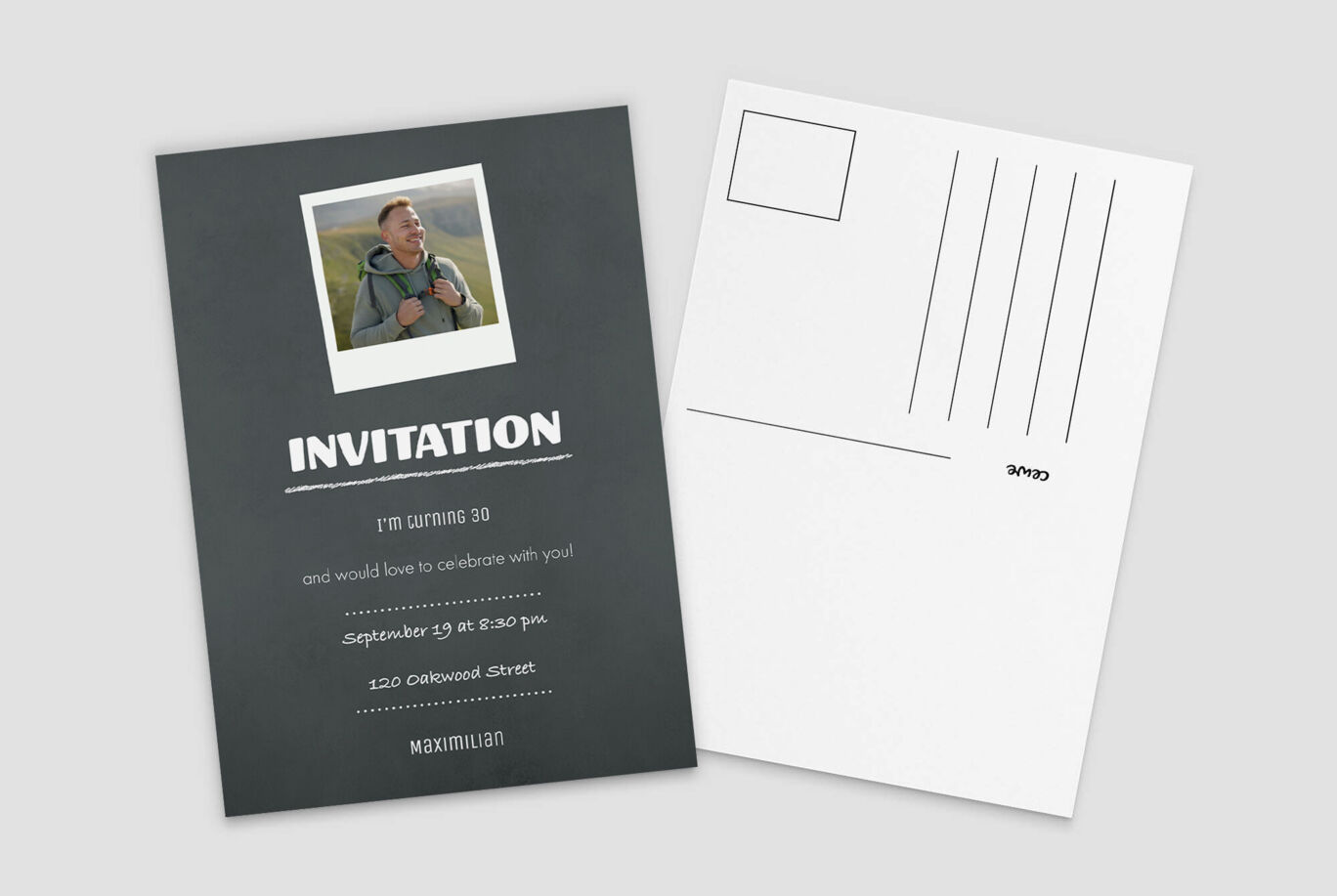 Travel photo of woman printed onto a personalised postcard